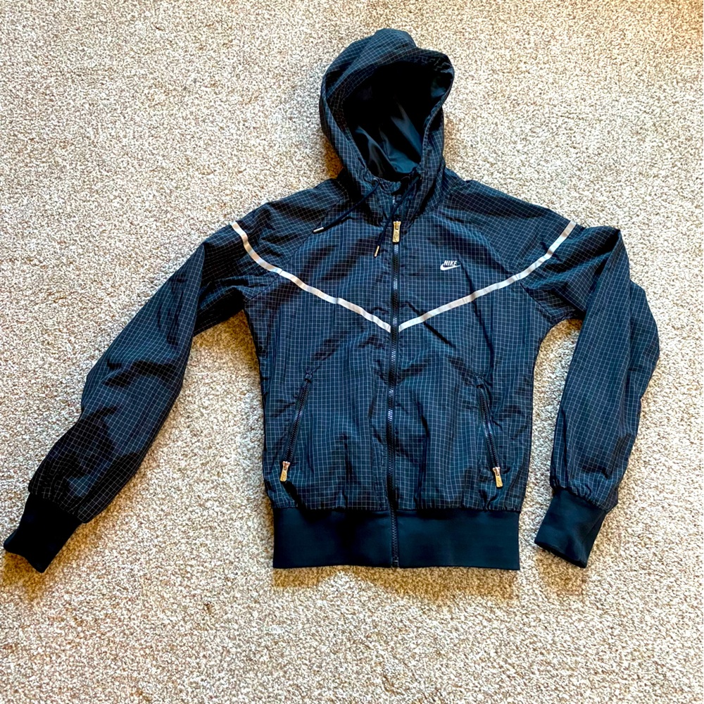 Nike Reflective Running Jacket, Small, Black, Hooded